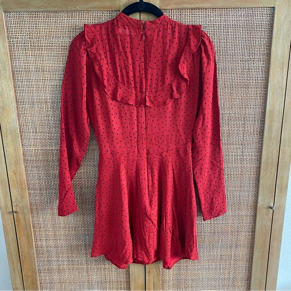 Reformation Spark Red Polka Dot Ruffle
Mini Dress - Picture 7 of 7